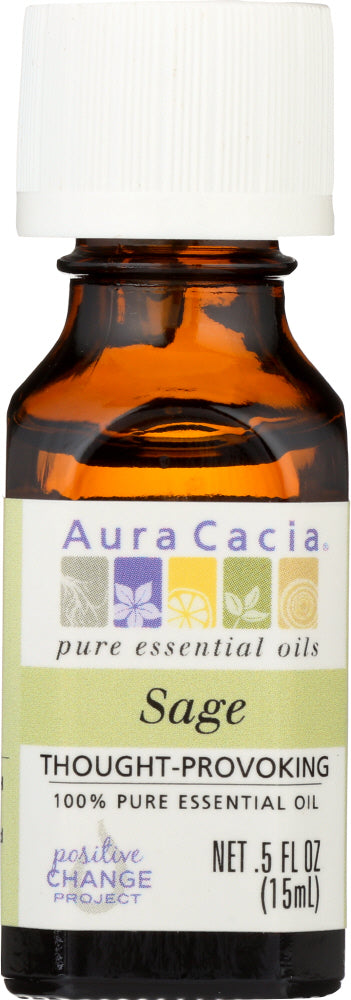 AURA CACIA: 100% Essential Oil Sage, 0.5 Oz - Vending Business Solutions