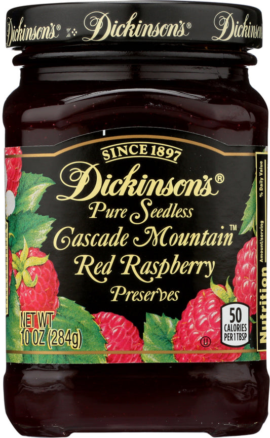 DICKINSON: Seedless Red Raspberry Preserves, 10 oz - Vending Business Solutions