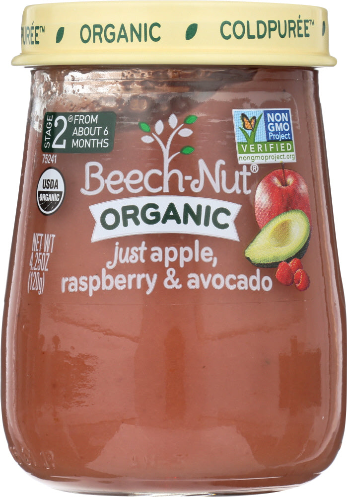 BEECH NUT: 2nd Stage Just Organic Apple Raspberry Avocado, 4.25 oz - Vending Business Solutions