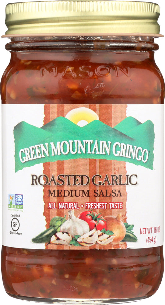 GREEN MOUNTAIN GRINGO: Roasted Garlic Medium Salsa, 16 oz - Vending Business Solutions