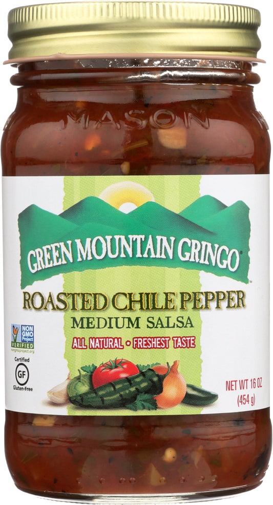 GREEN MOUNTAIN GRINGO: Roasted Chile Pepper Medium Salsa, 16 oz - Vending Business Solutions