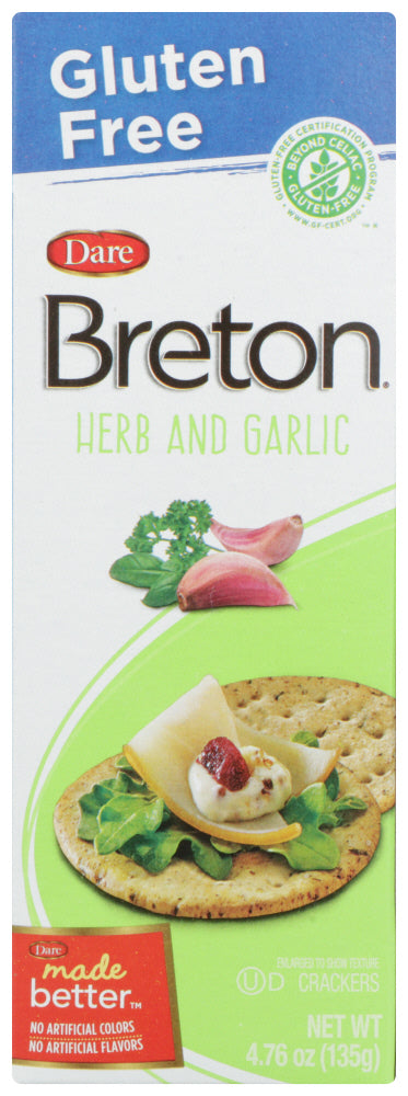 DARE: Breton Cracker Gluten Free Herb Garlic, 4.76 oz - Vending Business Solutions
