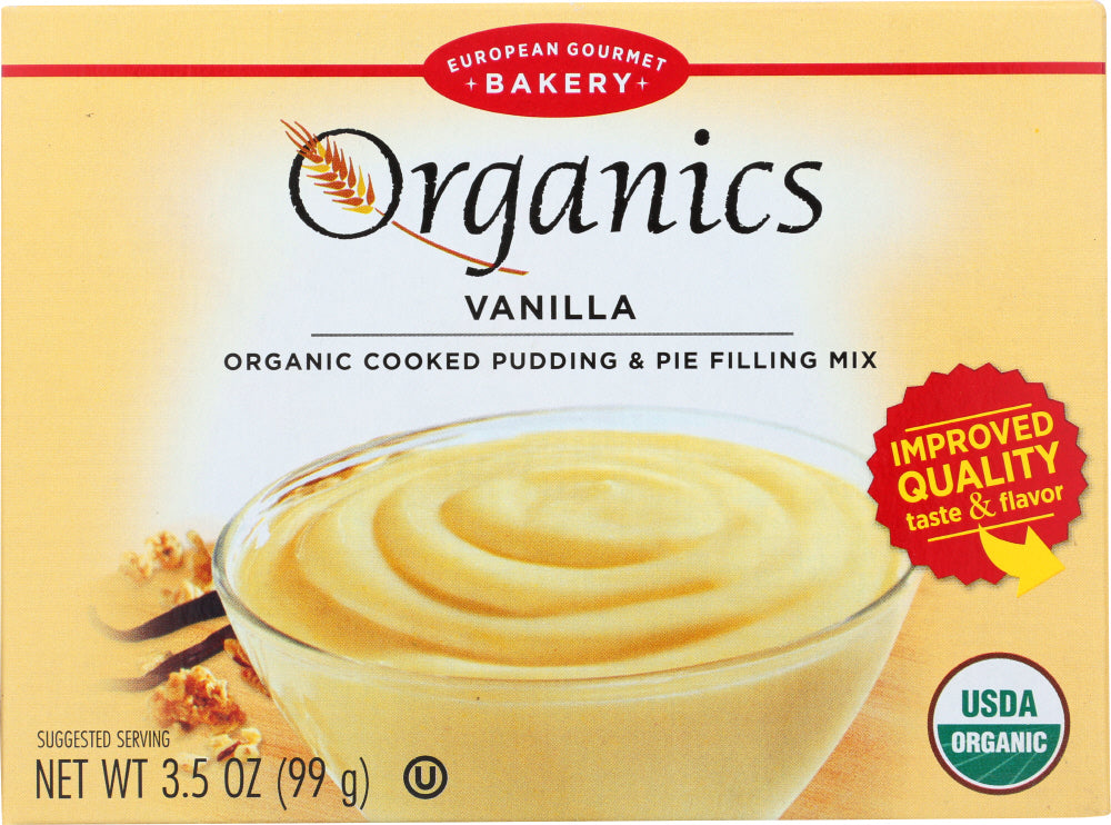 EUROPEAN GOURMET BAKERY: Organic Vanilla Pudding Mix, 3.5 oz - Vending Business Solutions