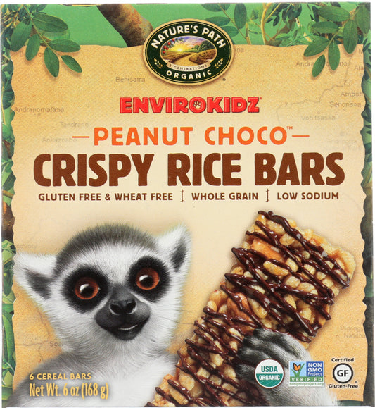 ENVIROKIDZ ORGANIC: Crispy Rice Bar Peanut Choco Drizzle 6 Bars, 6 oz - Vending Business Solutions