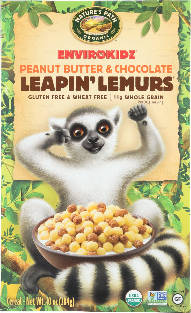 ENVIROKIDZ ORGANIC: Leapin' Lemurs Peanut Butter and Chocolate Cereal, 10 oz - Vending Business Solutions