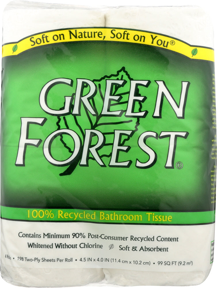 GREEN FOREST: Bath Tissue White 4 Rolls 198 Sheets, 1 ea - Vending Business Solutions