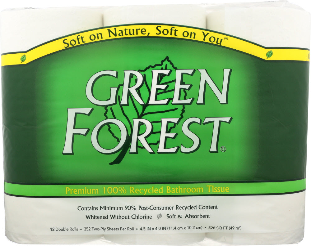 GREEN FOREST: Bath Tissue White 12 Double Ply Rolls 352 Sheets, 1 ea - Vending Business Solutions
