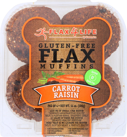 FLAX4LIFE: Carrot Raisin Flax Muffins, 14 oz - Vending Business Solutions