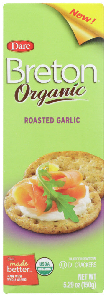 DARE: Organic Roasted Garlic Crackers, 5.29 oz - Vending Business Solutions