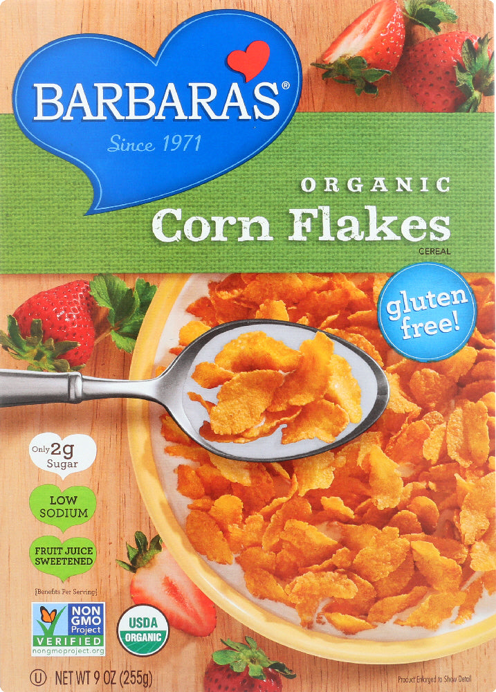 BARBARA'S BAKERY: Organic Corn Flakes, 9 Oz - Vending Business Solutions