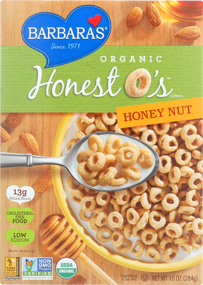 BARBARAS: Organic Honest O's Cereal Honey Nut, 10 oz - Vending Business Solutions