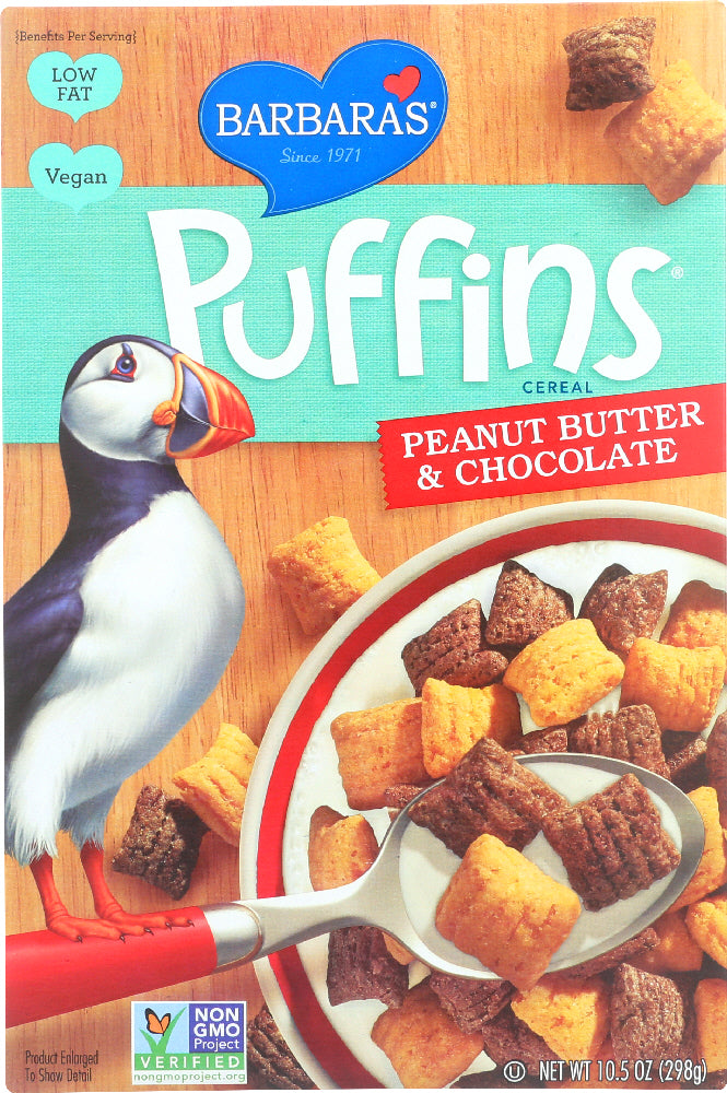 BARBARA'S: Puffins Cereal Peanut Butter and Chocolate, 10.5 oz - Vending Business Solutions
