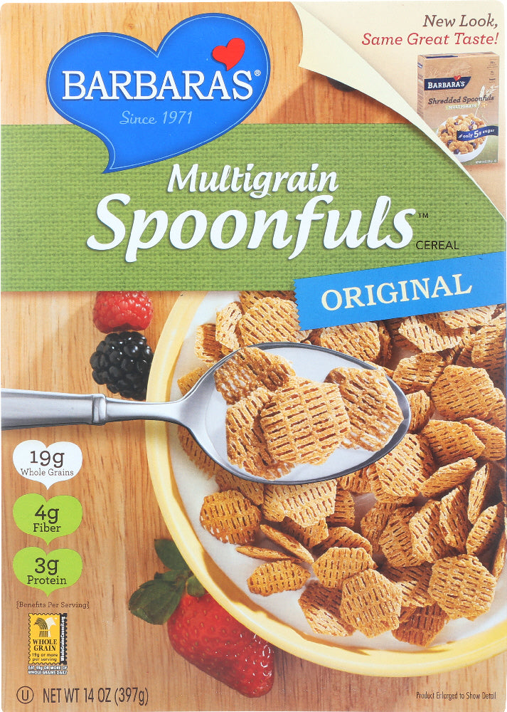 BARBARA'S BAKERY: Shredded Spoonfuls Multigrain Cereal Original, 14 oz - Vending Business Solutions