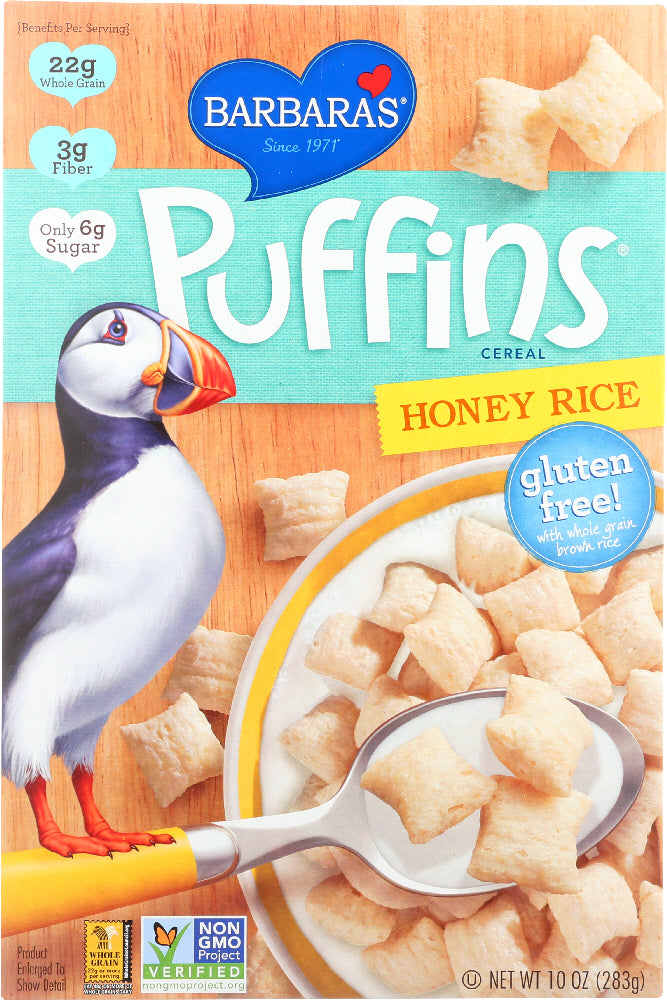 BARBARA'S BAKERY: Puffins Cereal Honey Rice, 10 oz - Vending Business Solutions