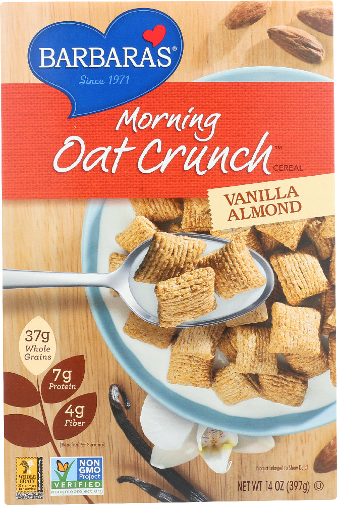 BARBARA'S BAKERY: Morning Oat Crunch Cereal Vanilla Almond, 14 oz - Vending Business Solutions