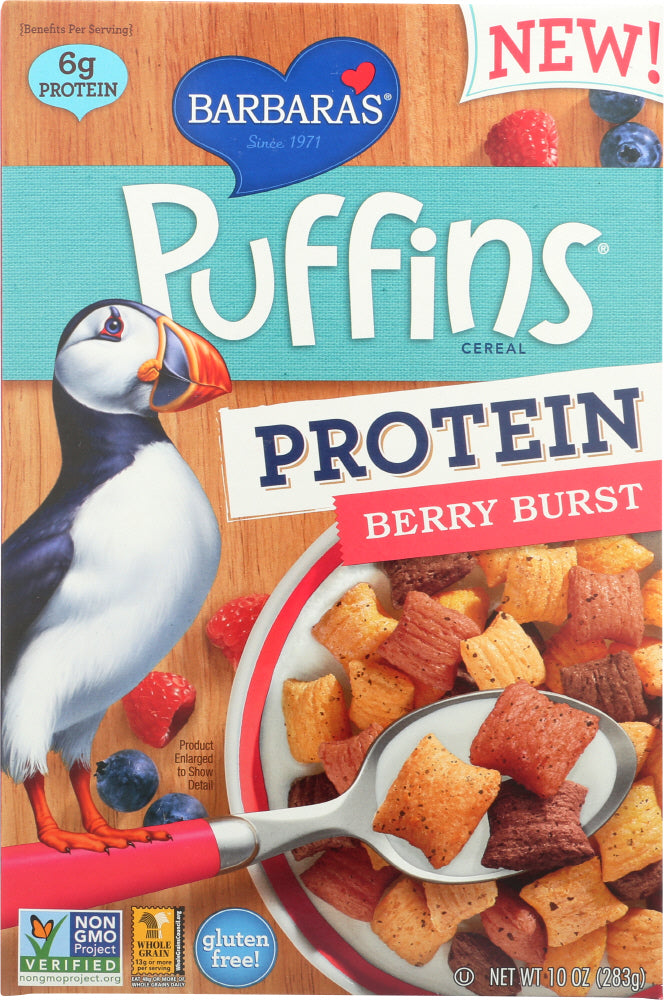 BARBARAS: Puffins Protein  Berry Burst 10 Oz - Vending Business Solutions