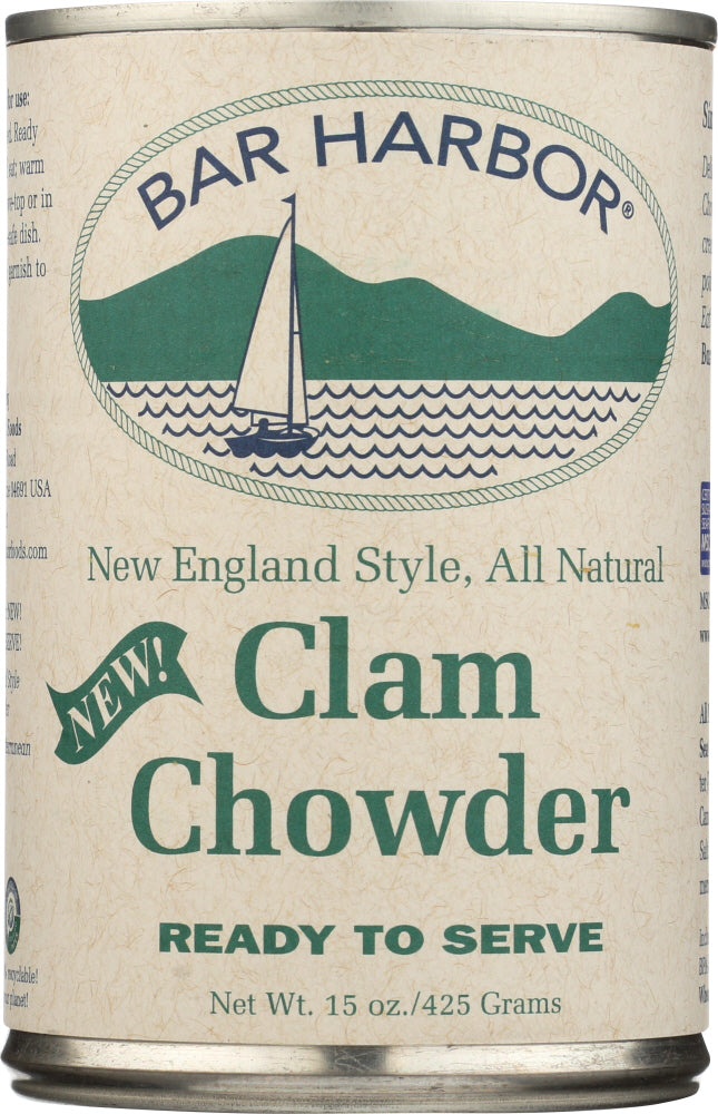 BAR HARBOR: Soup Chowder Clam New England Ready To Served, 15 oz - Vending Business Solutions