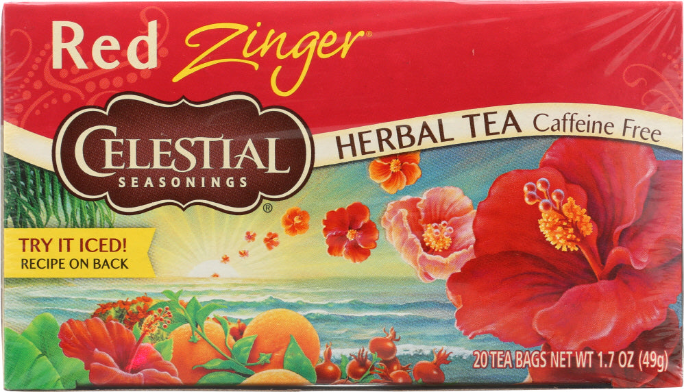 CELESTIAL SEASONINGS: Red Zinger Herbal Tea Caffeine Free, 20 bg - Vending Business Solutions