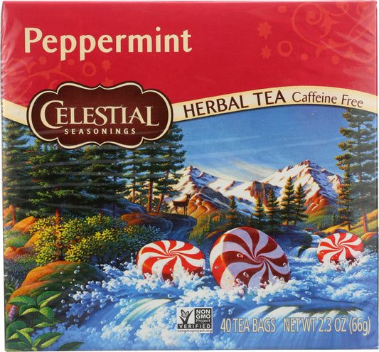 CELESTIAL SEASONINGS: Peppermint Herbal Tea Pack of 40, 2.3 oz - Vending Business Solutions