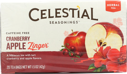 CELESTIAL SEASONINGS: Cranberry Apple Zinger Herbal Tea Caffeine Free, 20 bags - Vending Business Solutions