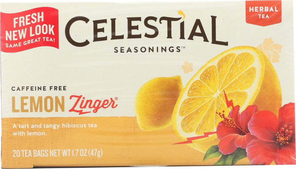 CELESTIAL SEASONINGS: Lemon Zinger Herbal Tea Caffeine Free, 20 bg - Vending Business Solutions