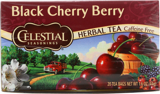 CELESTIAL SEASONINGS: Black Cherry Berry Herbal Tea Caffeine Free, 20 bg - Vending Business Solutions