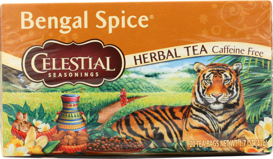 CELESTIAL SEASONINGS: Bengal Spice Caffeine Free Herbal Tea 20 Tea Bags, 1.7 oz - Vending Business Solutions