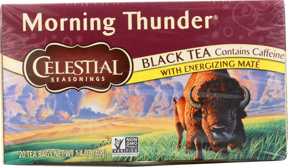 CELESTIAL SEASONINGS: Morning Thunder Contains Caffeine 20 Tea Bags, 1.4 oz - Vending Business Solutions
