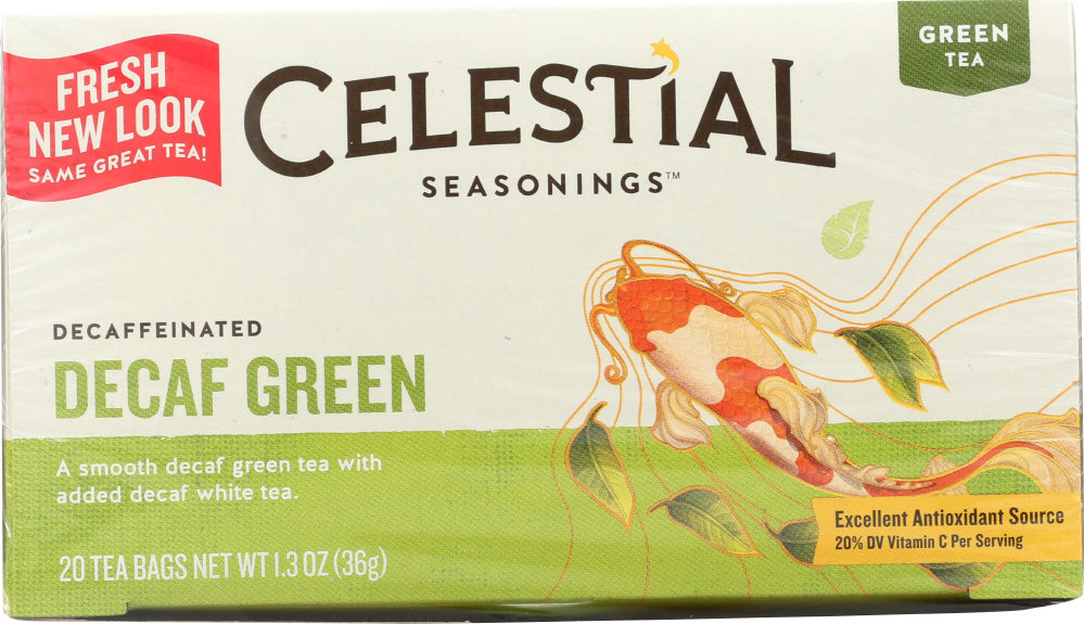 CELESTIAL SEASONINGS: Green Tea With White Tea Decaffeinated 20 Tea Bags,  1.2 oz - Vending Business Solutions