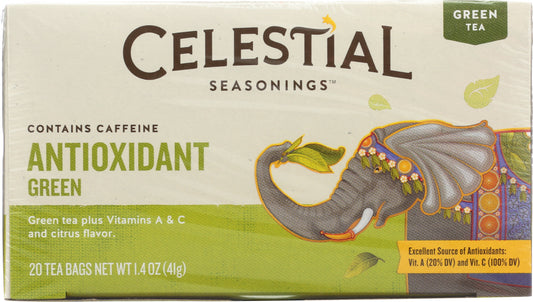 CELESTIAL SEASONINGS: Green Tea With White Tea Antioxidant Supplement 20 Tea Bags, 1.4 oz - Vending Business Solutions