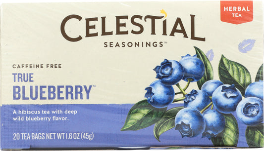 CELESTIAL SEASONINGS: True Blueberry Herbal Tea Caffeine Free, 20 bg - Vending Business Solutions