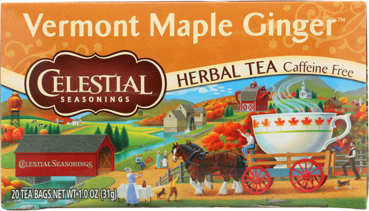 CELESTIAL SEASONINGS: Vermont Maple Ginger Herbal Tea Pack of 20, 1 oz - Vending Business Solutions
