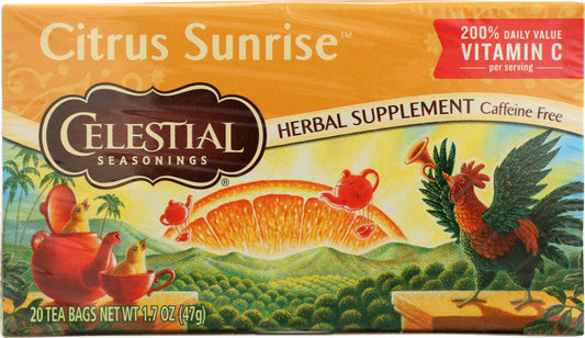 CELESTIAL SEASONINGS: Citrus Sunrise Herbal Tea Pack of 20, 1.7 oz - Vending Business Solutions