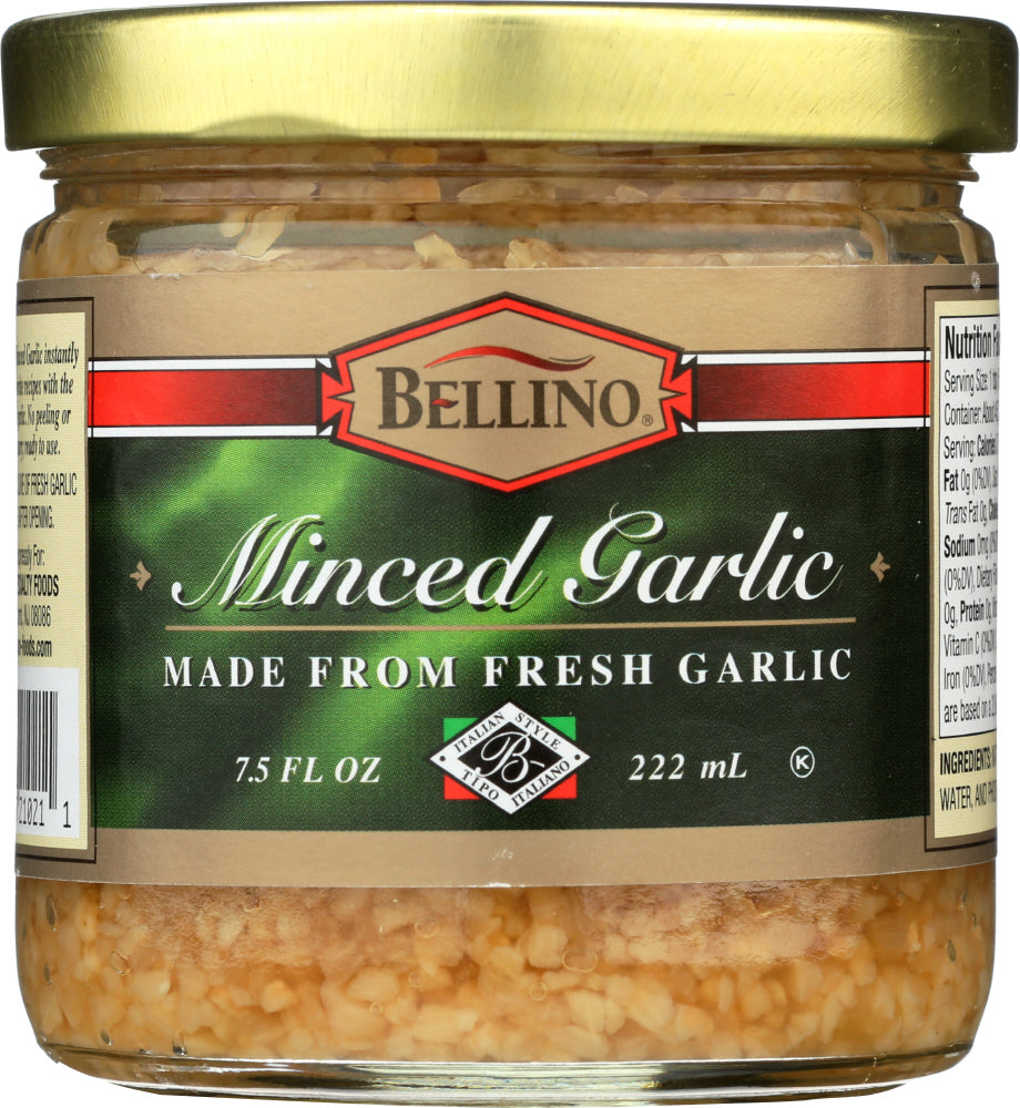 BELLINO: Minced Garlic Made From Fresh Garlic, 7.5 oz - Vending Business Solutions