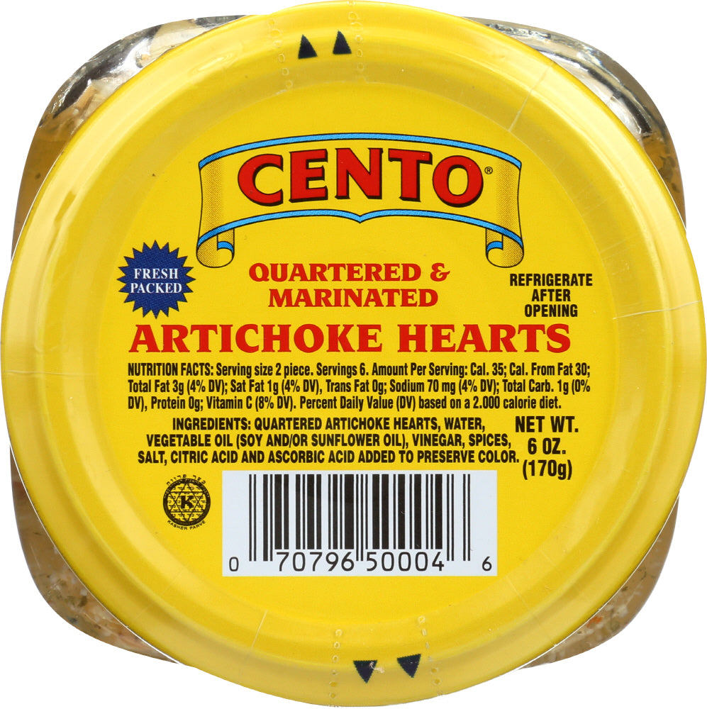 CENTO: Artichoke Hearts Quartered and Marinated, 6 oz - Vending Business Solutions