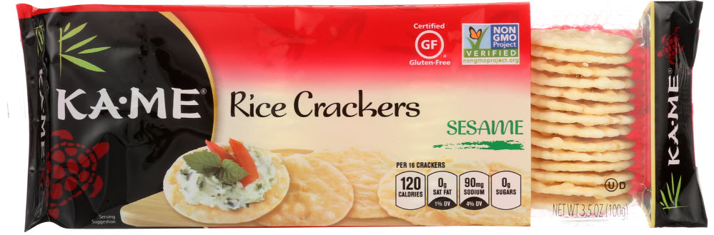 KA ME: Rice Cracker Sesame Gluten Free, 3.5 oz - Vending Business Solutions
