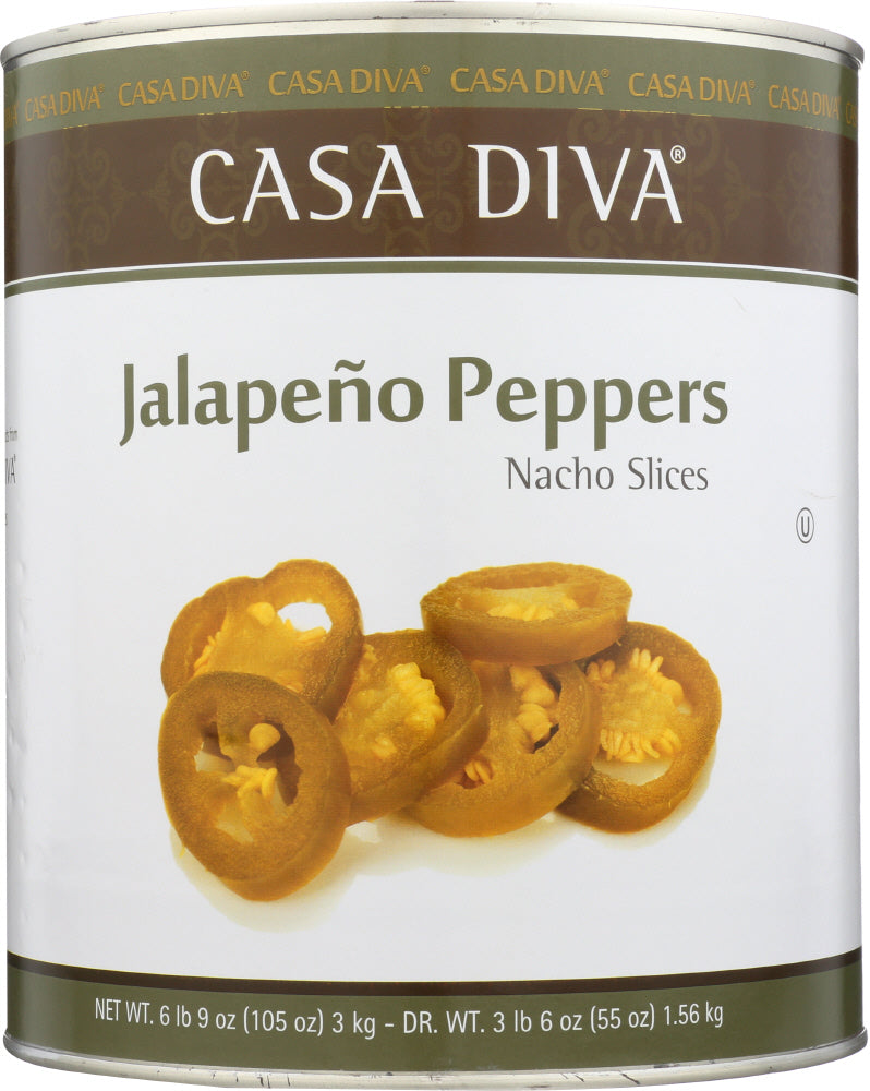CASA DIVA: Jalapeno Pepper Sliced, 105 oz - Vending Business Solutions