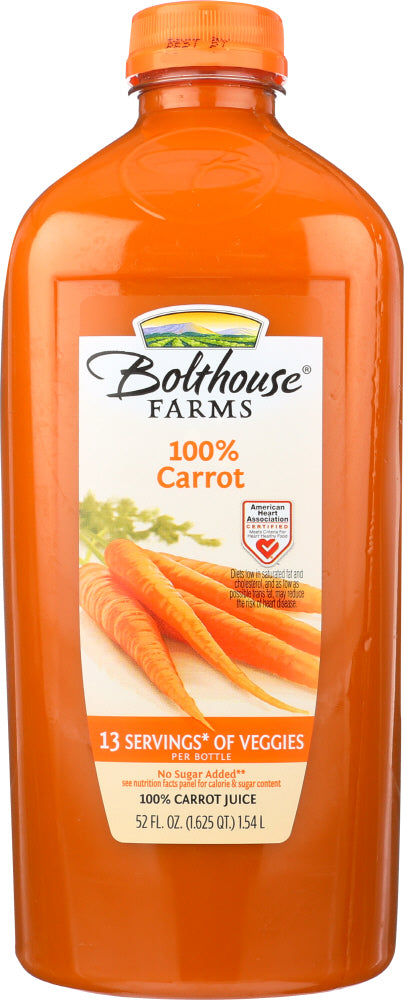 BOLTHOUSE FARMS: 100% Carrot Juice, 52 oz - Vending Business Solutions