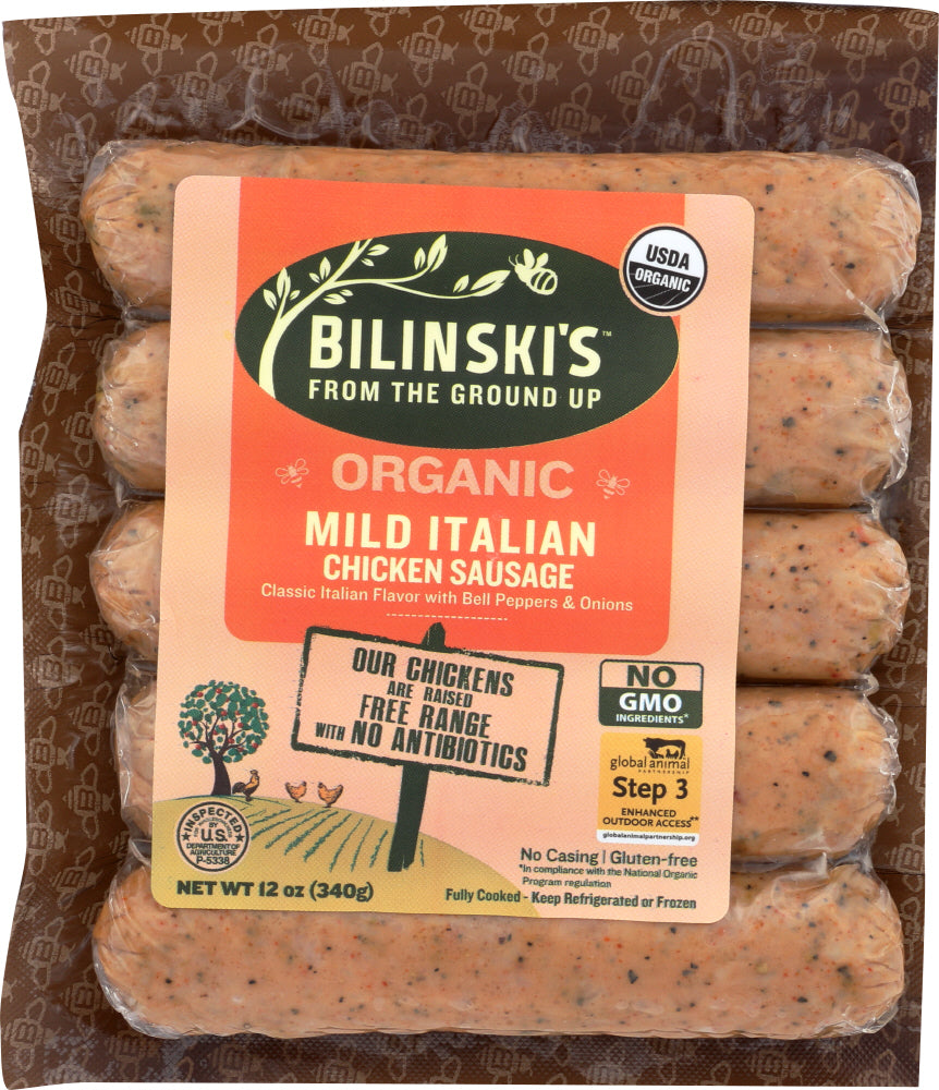 BILINSKIS: Organic Mild Italian Chicken Sausage, 12 oz - Vending Business Solutions