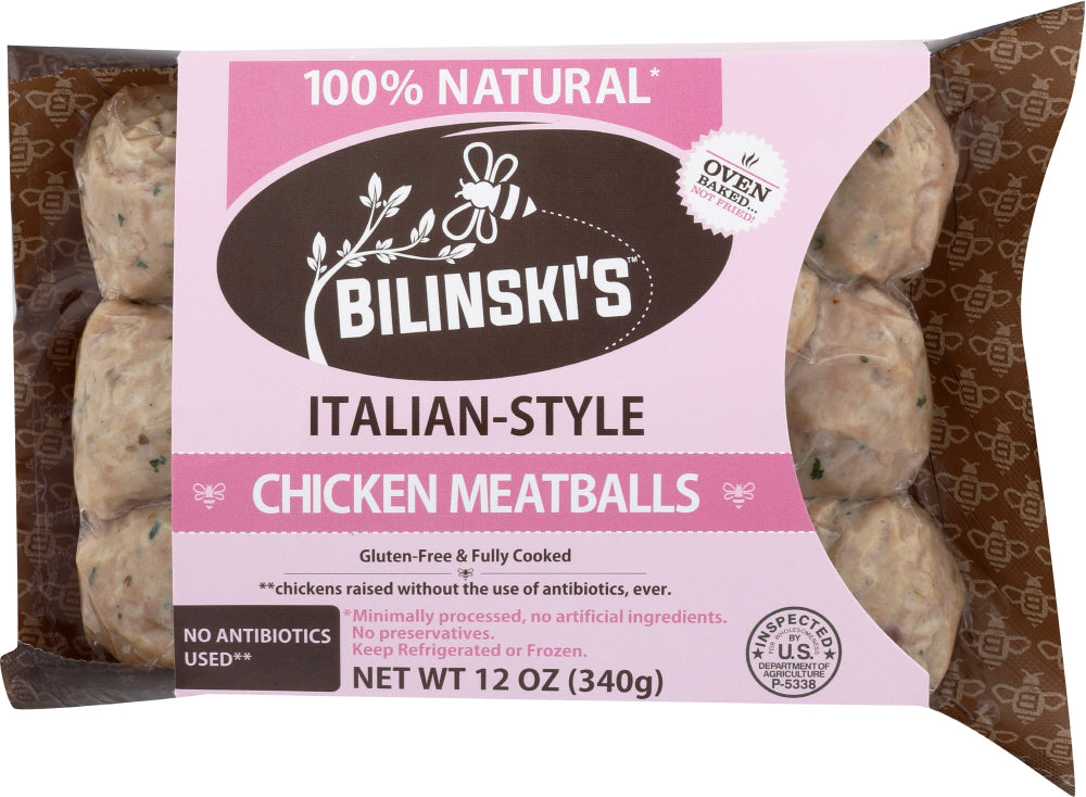 BILINSKIS: Italian-Style Chicken Meatballs, 12 oz - Vending Business Solutions