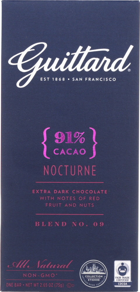 GUITTARD: 91% Cacao Nocturne Extra Dark Chocolate, 2.65 oz - Vending Business Solutions