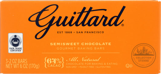 GUITTARD: Semisweet Chocolate Gourmet Baking Bars, 6 oz - Vending Business Solutions
