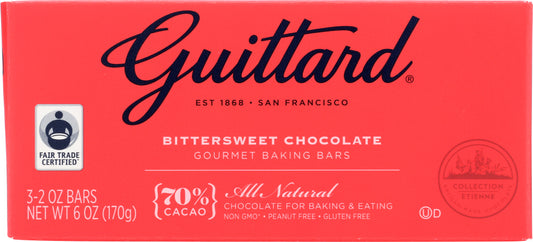 GUITTARD: Bittersweet Chocolate Gourmet Baking Bars, 6 oz - Vending Business Solutions