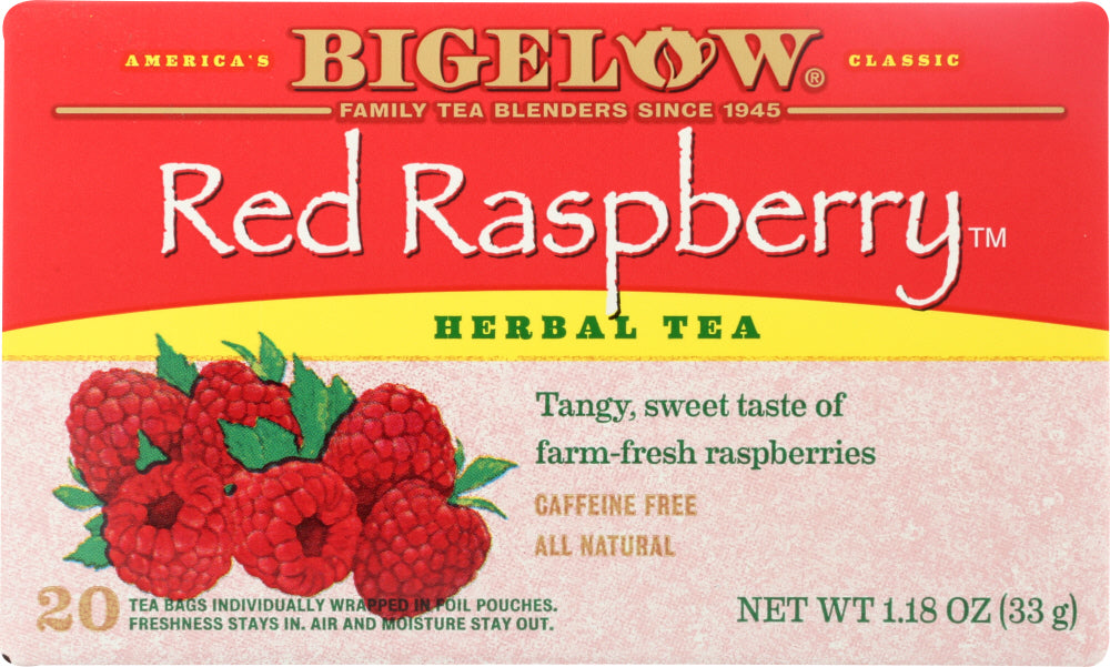 BIGELOW: Red Raspberry Herbal Tea Caffeine Free 20 Tea Bags, 1.18 oz - Vending Business Solutions