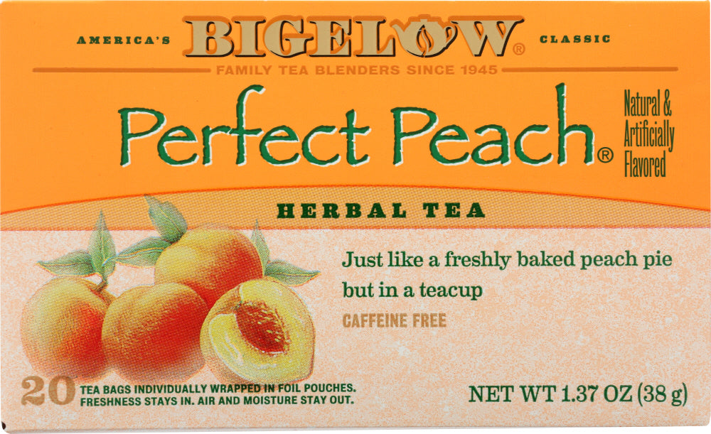BIGELOW: Herbal Tea Caffeine Free Perfect Peach, 20 Tea Bags - Vending Business Solutions