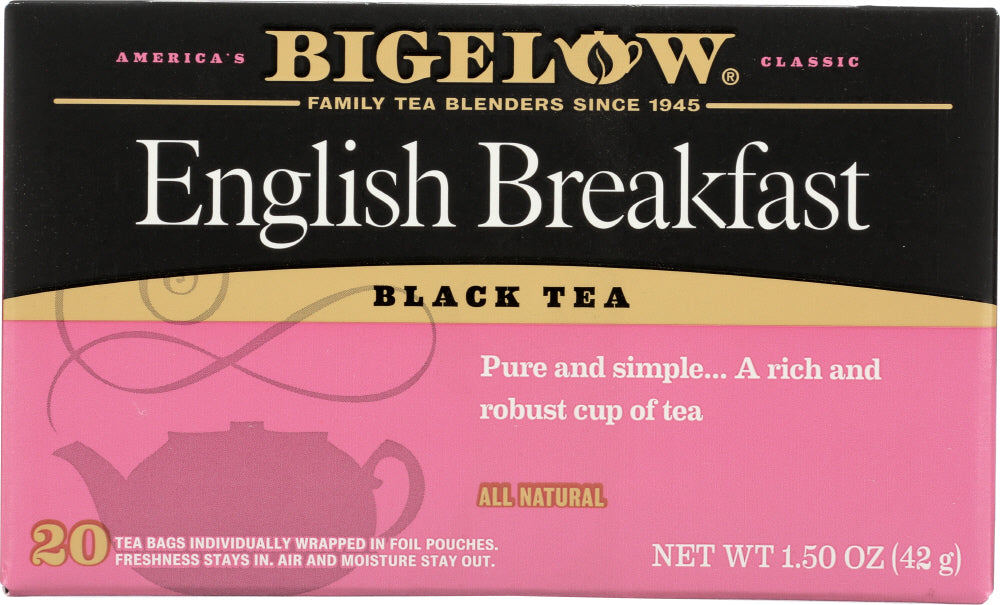 BIGELOW: English Breakfast Black Tea All Natural 20 Tea Bags, 1.50 oz - Vending Business Solutions