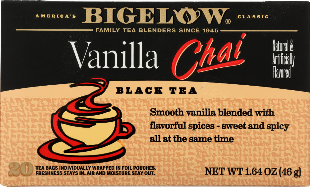BIGELOW: Vanilla Chai Black Tea 20 Tea Bags, 1.64 oz - Vending Business Solutions