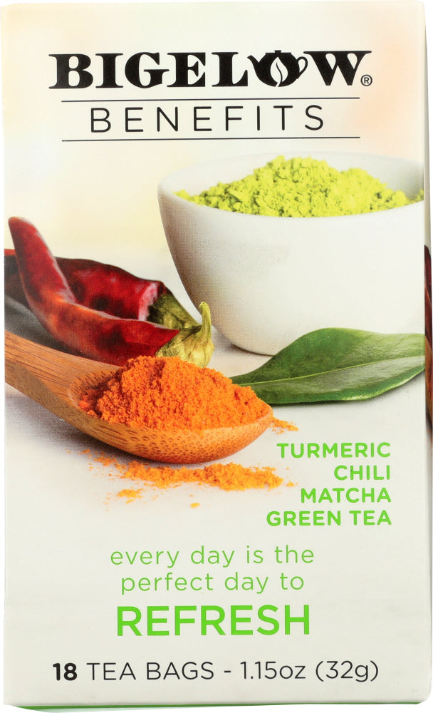 BIGELOW: Benefits Turmeric Chili Matcha Green Tea 18 Bags, 1.15 oz - Vending Business Solutions