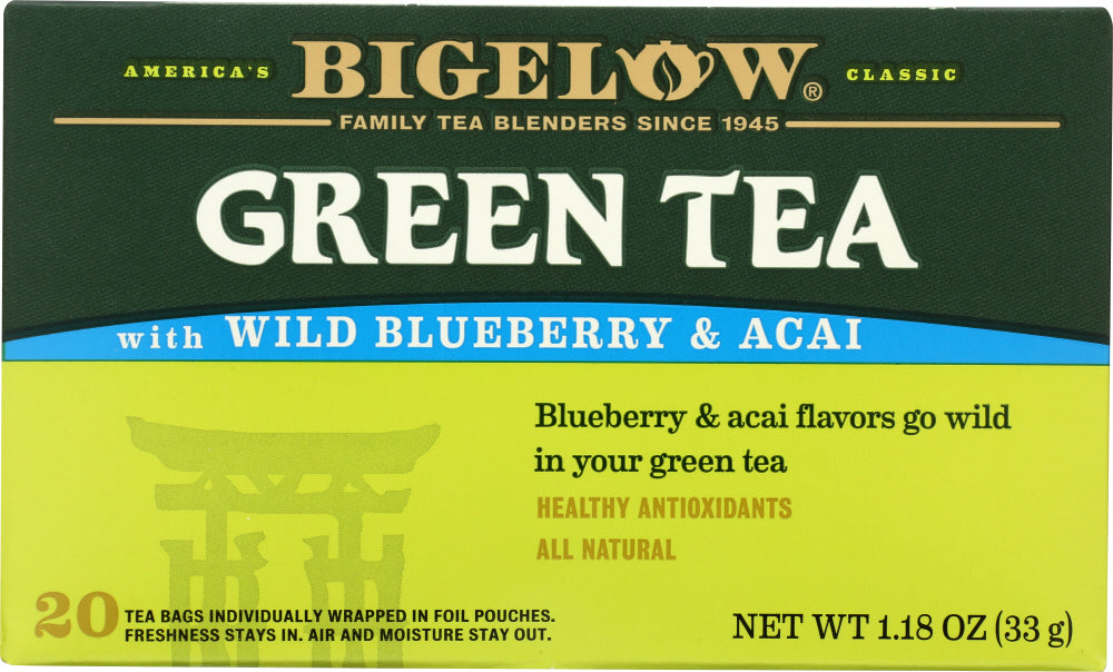 BIGELOW TEA: Green Tea Wild Blueberry & Acai, 20 Tea Bags - Vending Business Solutions