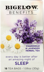 BIGELOW: Benefits Chamomile and Lavender Herbal Tea 18 Bags, 1.06 oz - Vending Business Solutions